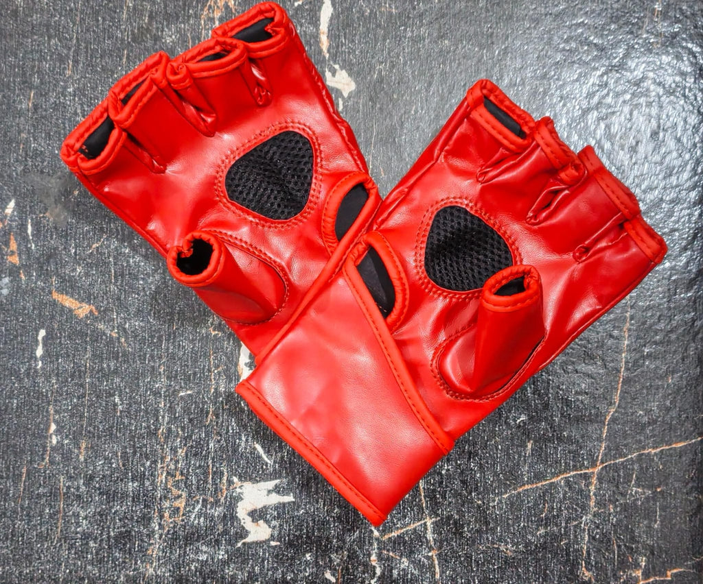 Fine Elements MMA Gloves – Red Open-Finger Combat Training Gloves